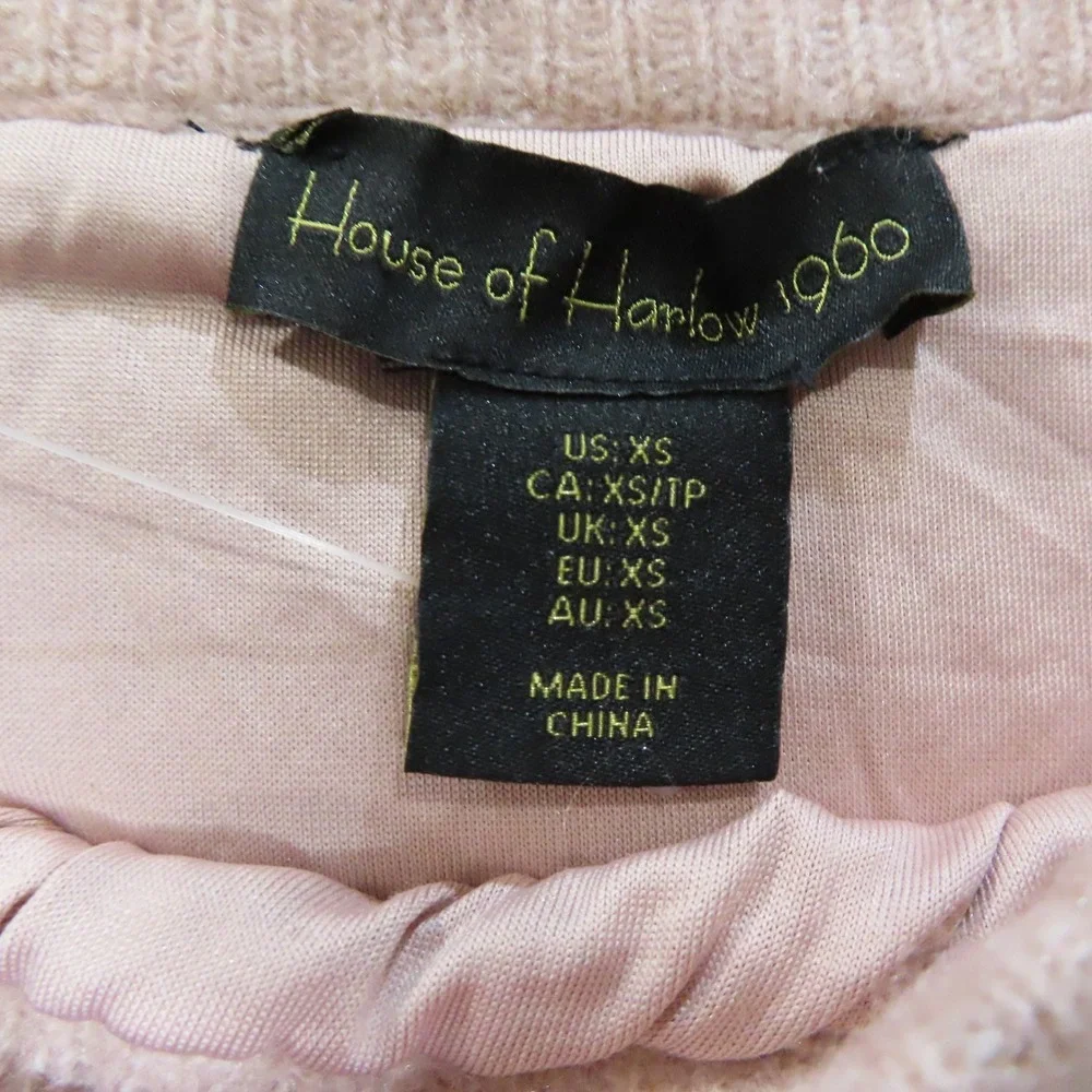 House of Harlow‎ 1960 Pink Pointelle Knit Maxi Skirt Side Slit Lined XS NEW